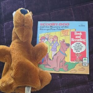 Scooby Doo Book With Record And 1987 Hand Puppet